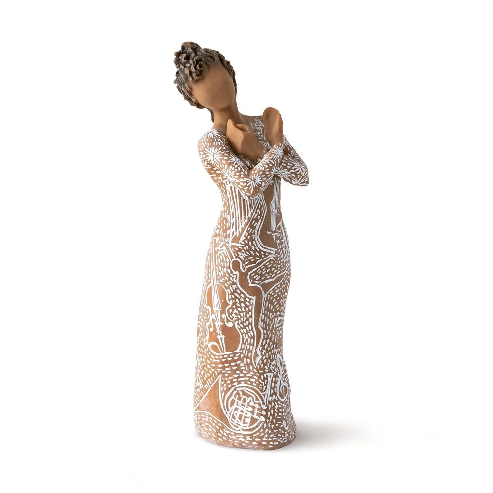 3020 Music Speaks Darker Skin, Sculpted Hand-Painted Figure